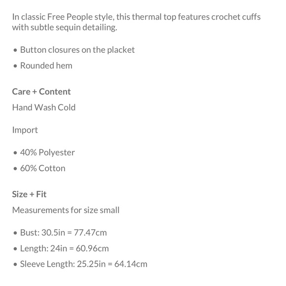 NWT Free People Cream Mistletoe Thermal Top - Picture 2 of 5